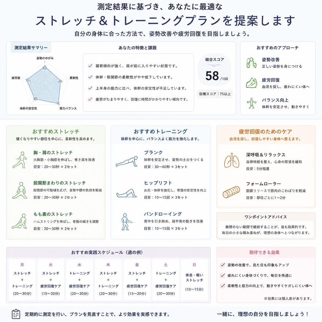 個別プランであなたに最適なストレッチやトレーニングを提案