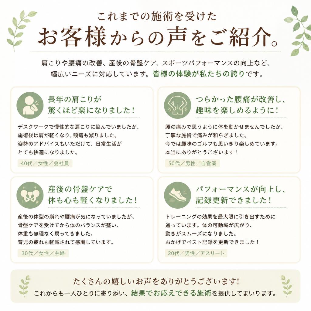 お客様の体験談