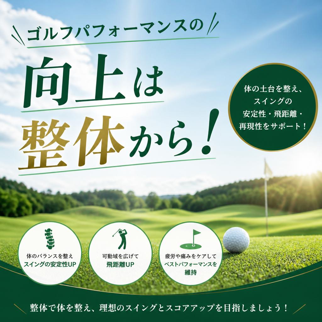 ゴルフパフォーマンスの向上は整体から！