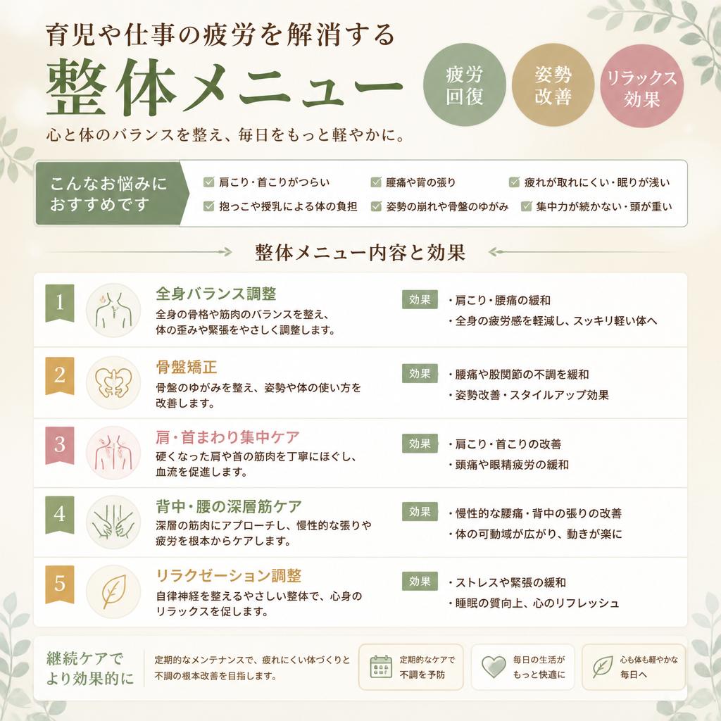 疲労回復のための整体