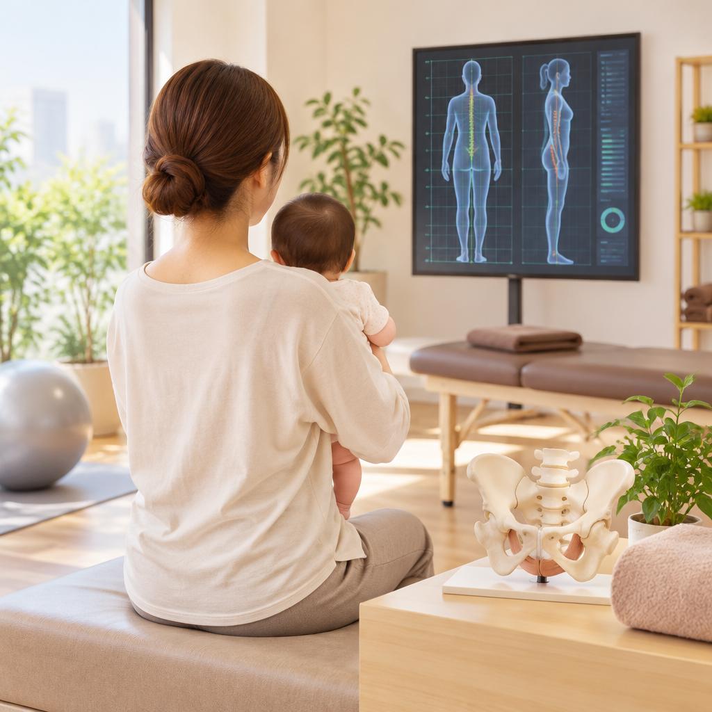 産後の腰痛・姿勢の変化に、亀有で始める骨盤ケア。AI姿勢分析と一人ひとりに合わせた施術で、毎日を軽やかに。